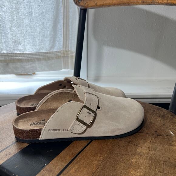 Woodstock suede leather mens size 9 slip on shoes